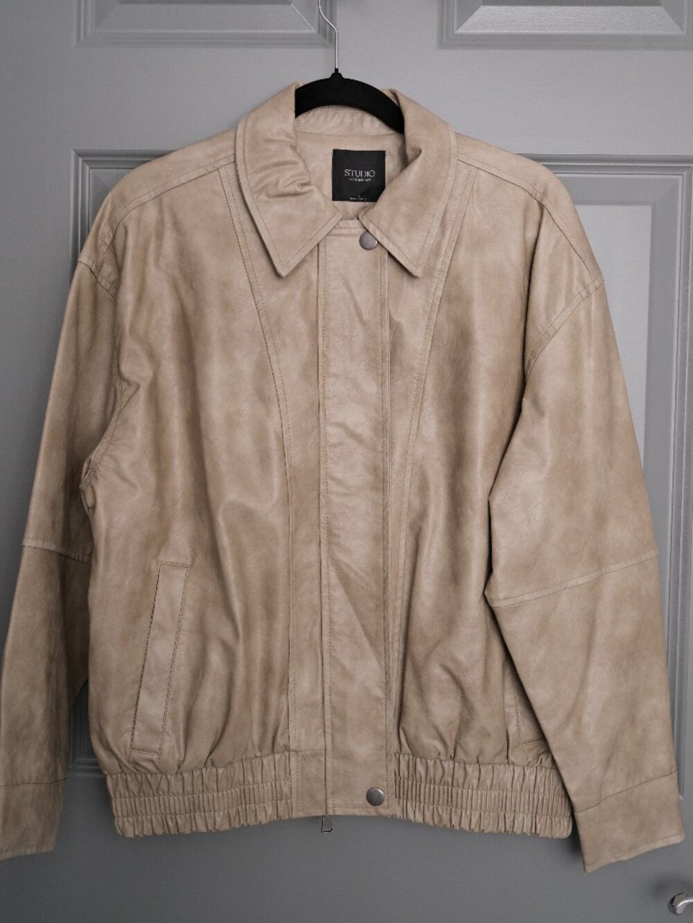 Studio By the Workshop Tan Leather Zip-up Jacket